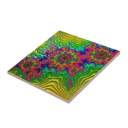 Mandelbrot Color Explosion  Ceramic Tile