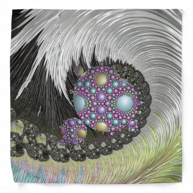  Mandelbrot Fractal Apollonian Sphere Purple Gold Bandana (Front)