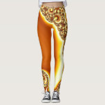 Mandelbrot Fractal Orange Leggings
