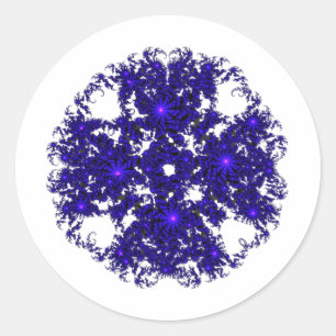 Mandelbrot Fractal Purple Circle Classic Round Sticker