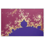 Mandelbrot Fractal Red Gold Blue Fabric