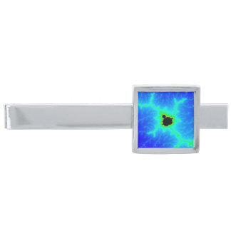 Mandelbrot Fractal Silver Finish Tie Clip