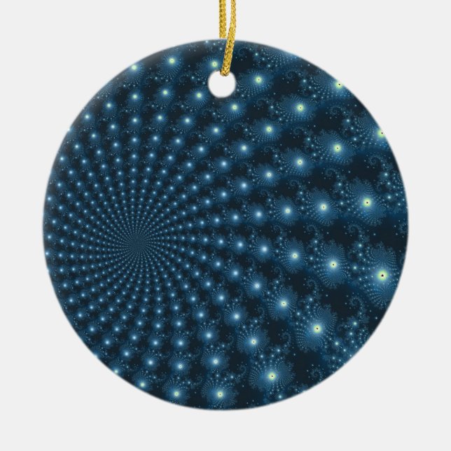 Mandelbrot Galaxy Christmas Digital Art Ceramic Ornament (Front)
