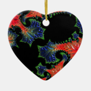 Mandelbrot Garden Heart Ornament