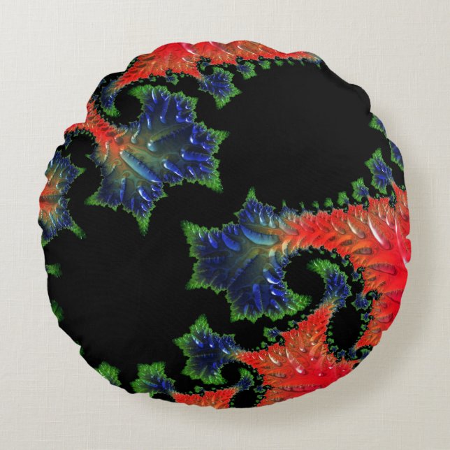 Mandelbrot Garden Round Cushion (Front)