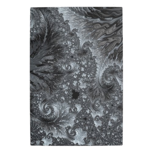 Mandelbrot in Ice Land Modern Fractal Abstract Metal Print