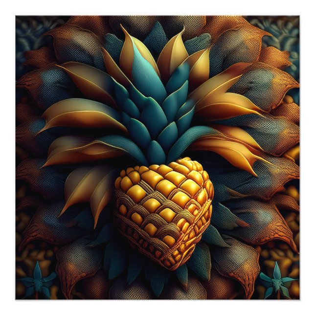 Mandelbrot Pineapple Fractal Photo Print (Front)