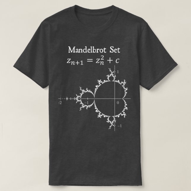 Mandelbrot Set Fractal Chaos Theory Math Physics D T-Shirt (Design Front)