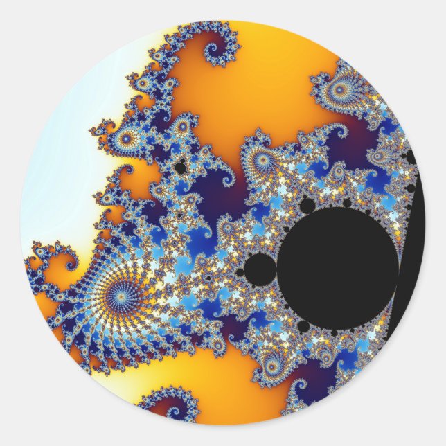Mandelbrot Set Fractal Seahorse Classic Round Sticker (Front)