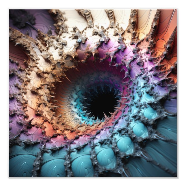 Mandelbrot Set meets Black Hole in 3D Photo Print (Front)