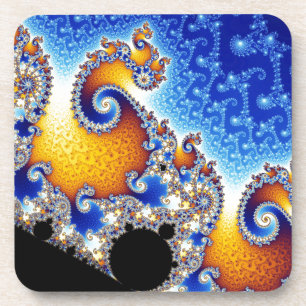 Mandelbrot Set Satellite Double Spiral Fractal Beverage Coaster