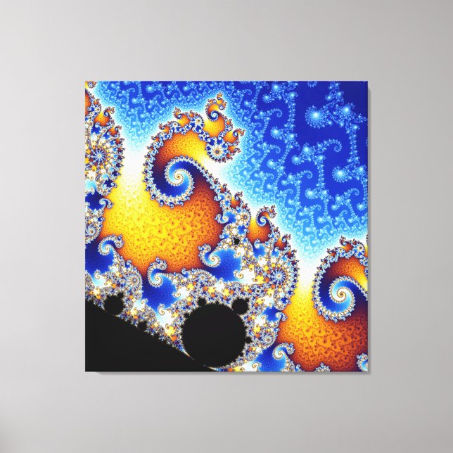 Mandelbrot Set Satellite Double Spiral Fractal Canvas Print (Front)