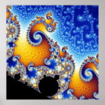 Mandelbrot Set Satellite Double Spiral Fractal Poster<br><div class="desc">The Mandelbrot set is a mathematical set of points whose boundary is a distinctive and easily recognizable two-dimensional fractal shape. The set is closely related to Julia sets (which include similarly complex shapes) and is named after the mathematician Benoit Mandelbrot,  who studied and popularized it.</div>