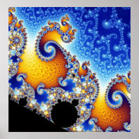 Mandelbrot Set Satellite Double Spiral Fractal Poster