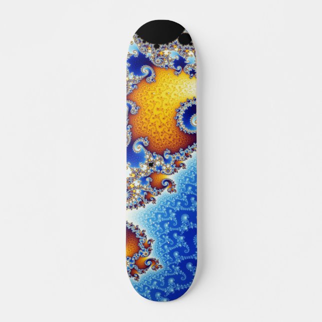 Mandelbrot Set Satellite Double Spiral Fractal Skateboard Deck (Front)