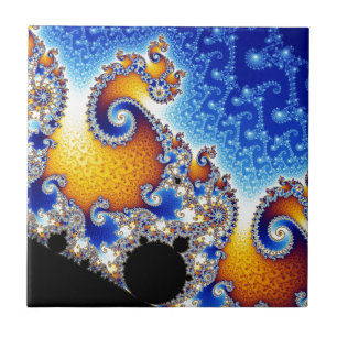 Mandelbrot Set Satellite Double Spiral Fractal Tile