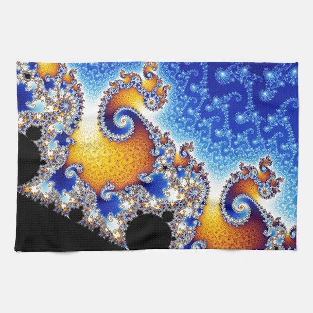Mandelbrot Set Satellite Double Spiral Fractal Towel (Horizontal)
