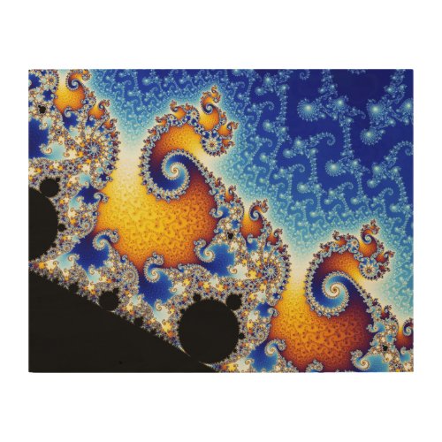 Mandelbrot Set Satellite Double Spiral Fractal Wood Wall Decor