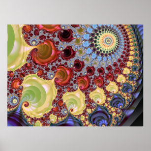 Mandelbrot spiral fractal poster