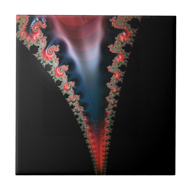 Mandelbrot Zip Ceramic Tile (Front)
