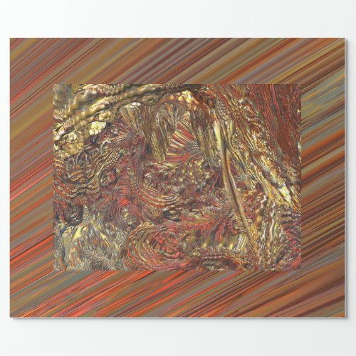 MANDELBULB 3D COPPER GOLD SILVER WRAPPING PAPER