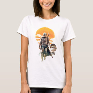 Mando and The Child Sunset Walk T-Shirt