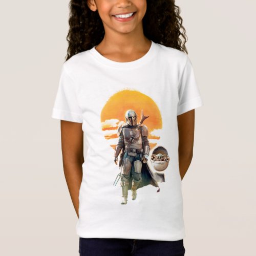 Mando and The Child  Sunset Walk T_Shirt