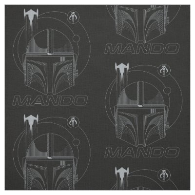 Mando Helmet Celestial Line Art Fabric