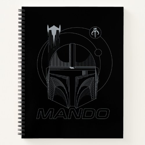 Mando Helmet Celestial Line Art Notebook