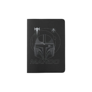 Mando Helmet Celestial Line Art Passport Holder