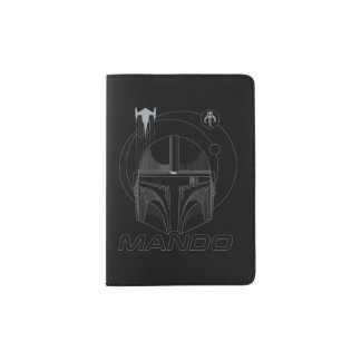 Mando Helmet Celestial Line Art Passport Holder