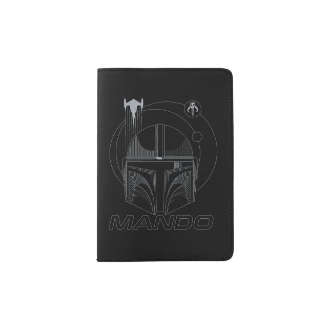 Mando Helmet Celestial Line Art Passport Holder (Front)