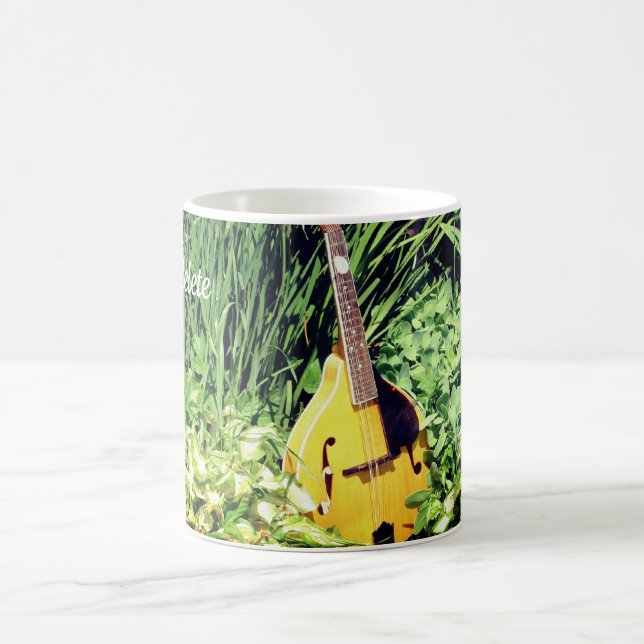 Mandolin And Flower Garden Personalized Coffee Mug (Center)