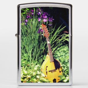 Mandolin And Iris Flower Garden    Zippo Lighter