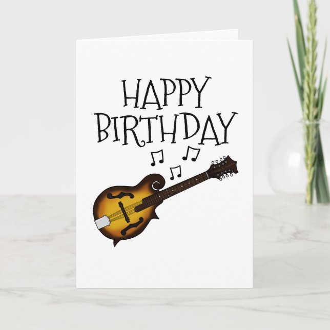 Mandolin Birthday Card Mandolinist Musician (Front)