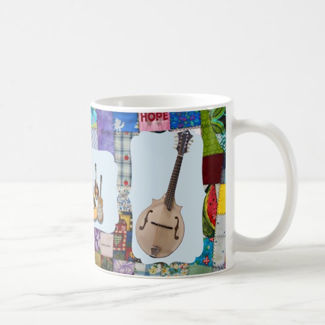 MANDOLIN-BLUEGRASS BAND-QUILTED COFFEE MUG (Right)