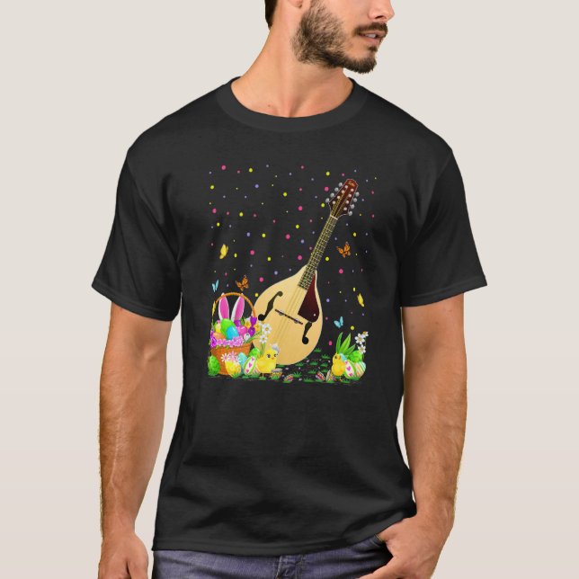 Mandolin Bunny Easter Egg Hunt  Mandolin Easter Su T-Shirt (Front)