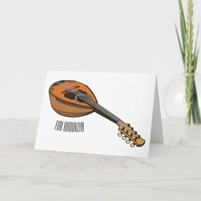 Mandolin cartoon illustration card (Front)