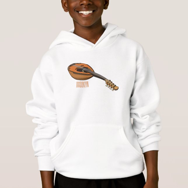 Mandolin cartoon illustration hoodie (Front)