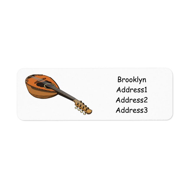 Mandolin cartoon illustration label (Front)