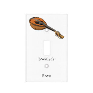 Mandolin cartoon illustration light switch cover