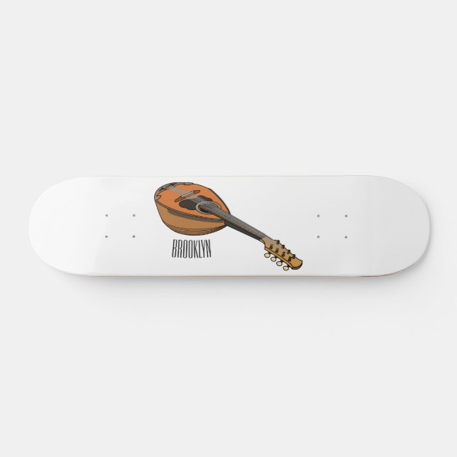 Mandolin cartoon illustration skateboard (Horz)