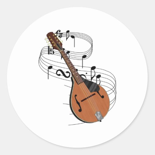 Mandolin Classic Round Sticker