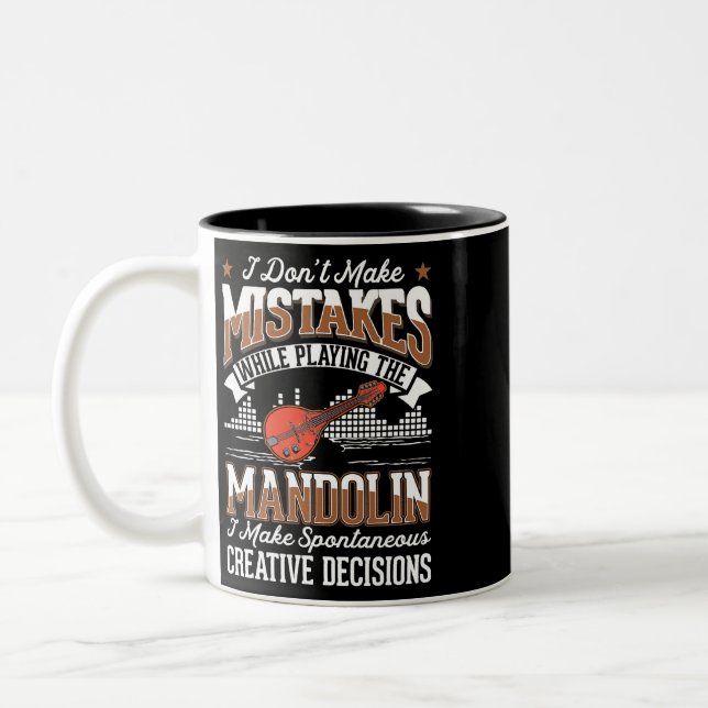 Mandolin Creative Decisions Mandolinist 4 Two-Tone Coffee Mug (Left)