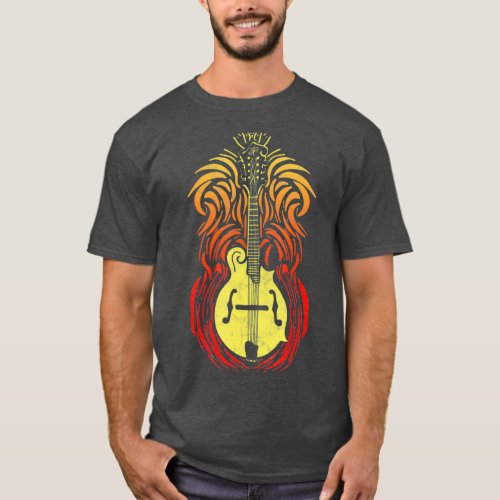 Mandolin Fire  Distressed Vintage Bluegrass T_Shirt