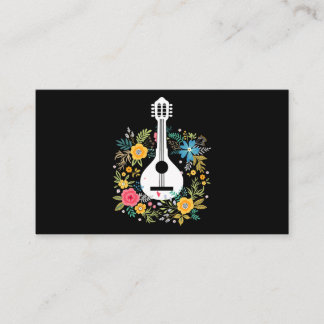Mandolin Flowers Pattern Player String Instruments Business Card