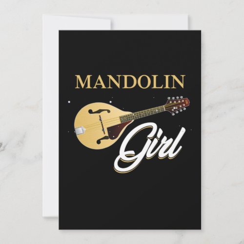 Mandolin Girl Country Music Acoustic Guitar Gift Invitation