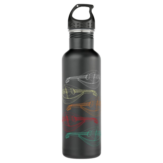 Mandolin Lover Player Strings Player Bluegrass Mus Stainless Steel Water Bottle (Front)