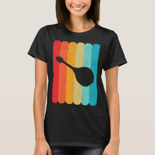 Mandolin Lover Silhouette Retro Vintage Lines 70s T-Shirt