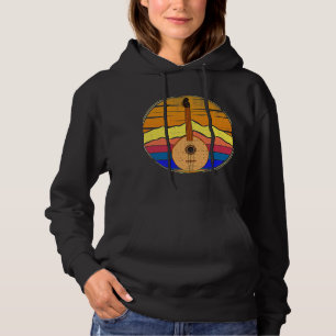 Mandolin Lover Vintage Mandolin Retro Sunset Funny Hoodie